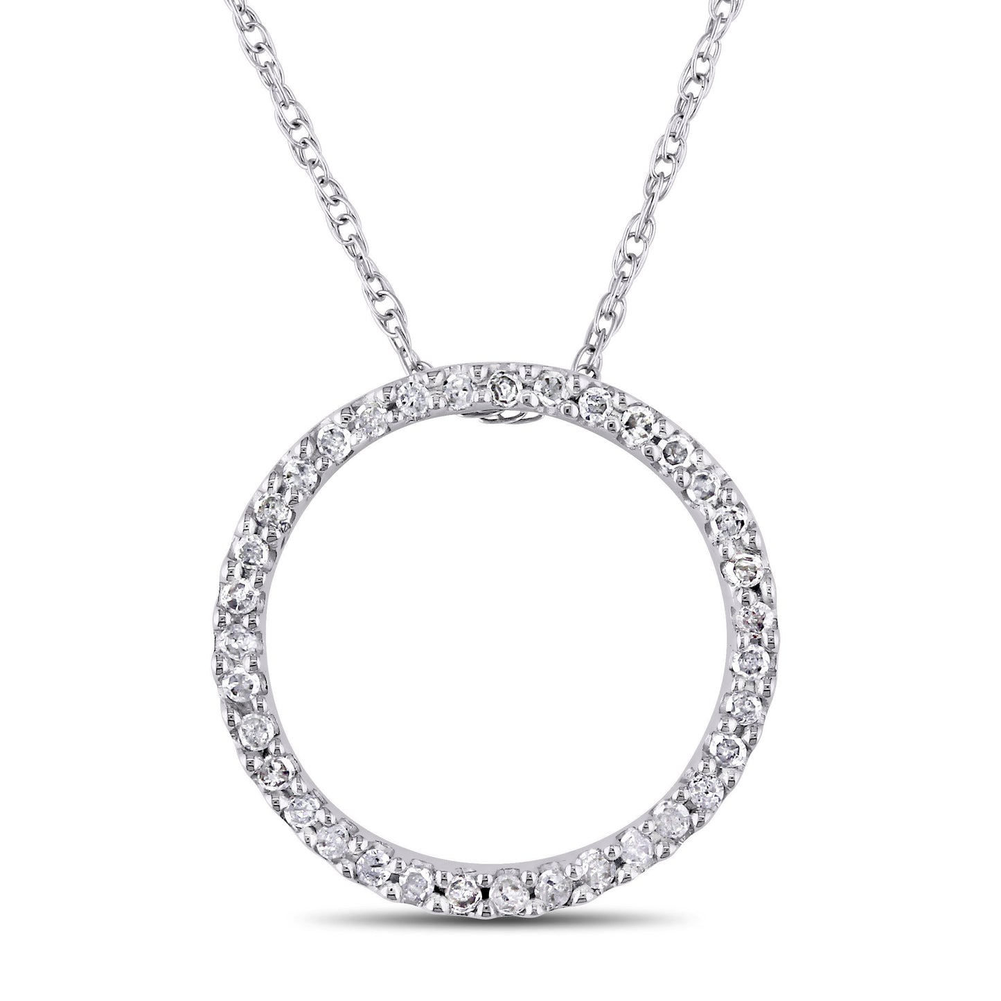 Round Cut Cubic Zirconia in 925 Sterling Silver Necklace 8