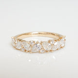 Stunning 0.4 TCW Pear and Round Moissanite Stones in Half Eternity Wedding Band 1