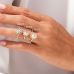 Stunning 1.0-2.0 CT Oval Moissanite Engagement Ring with Halo & Pave Design 6