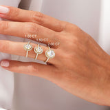 Stunning 1.0-2.0 CT Oval Moissanite Engagement Ring with Halo & Pave Design 6