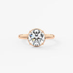 Round Bezel Lab Grown Diamond Engagement Ring