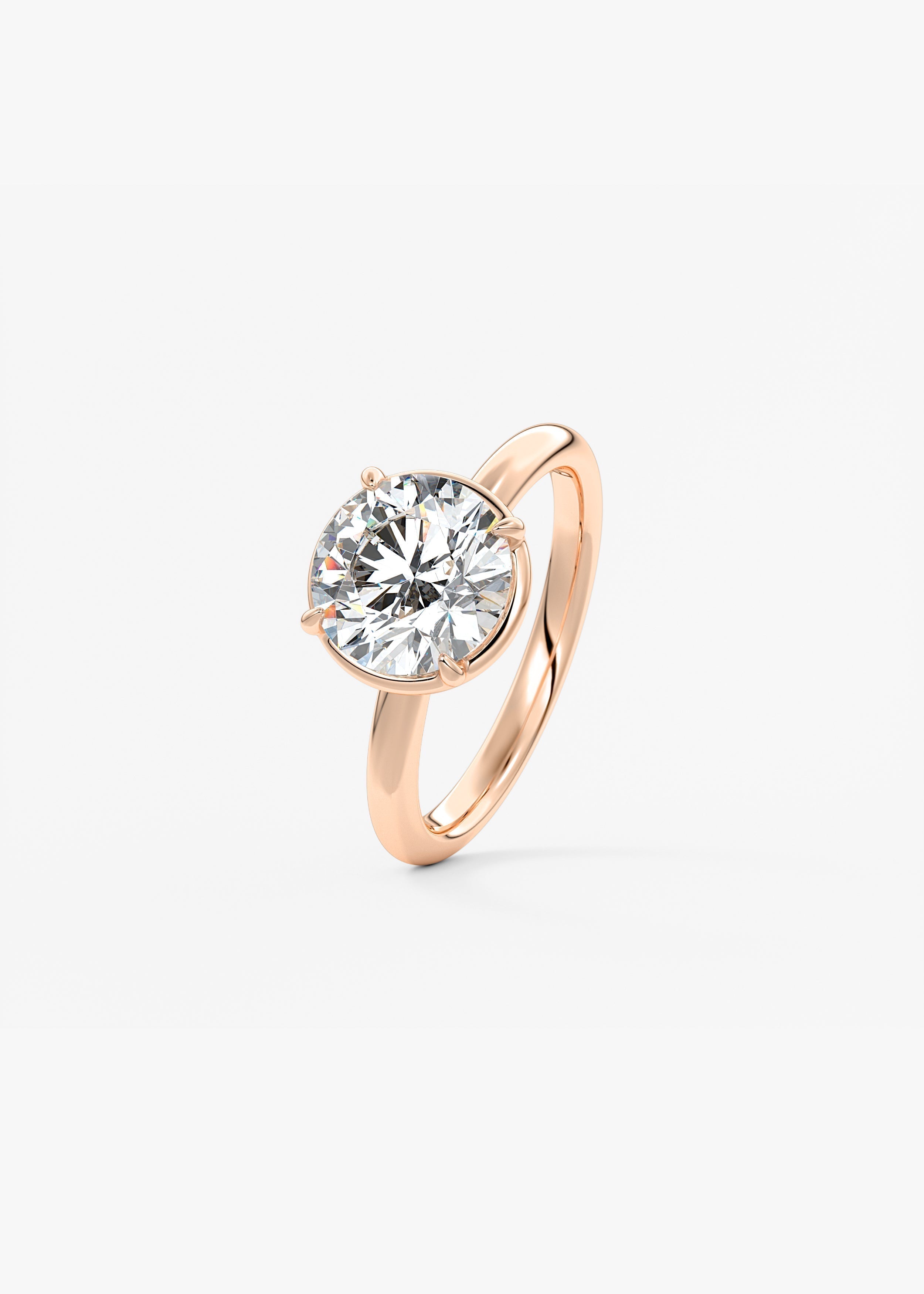 Round Bezel Lab Grown Diamond Engagement Ring