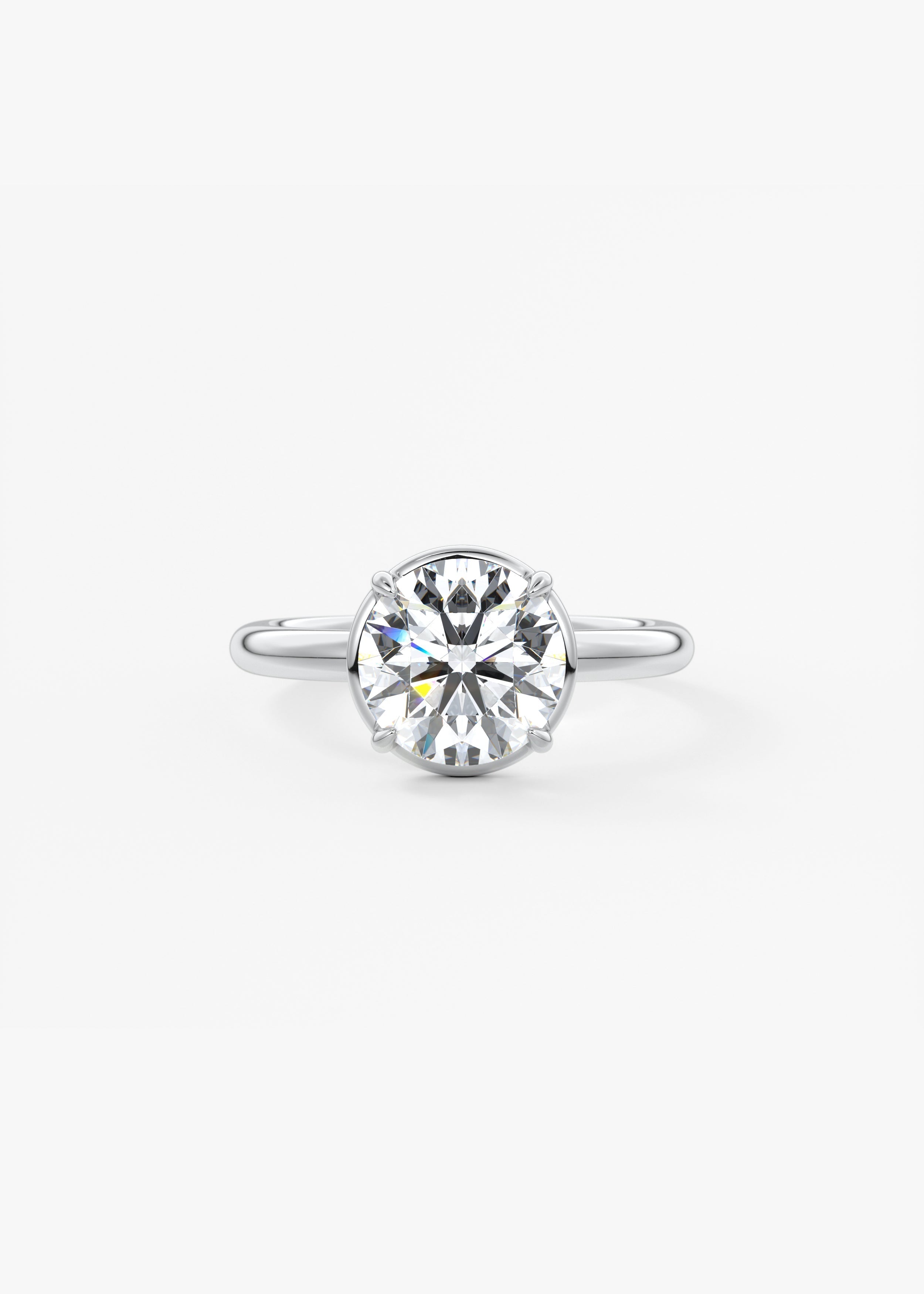 Round Bezel Lab Grown Diamond Engagement Ring