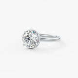 Round Bezel Lab Grown Diamond Engagement Ring