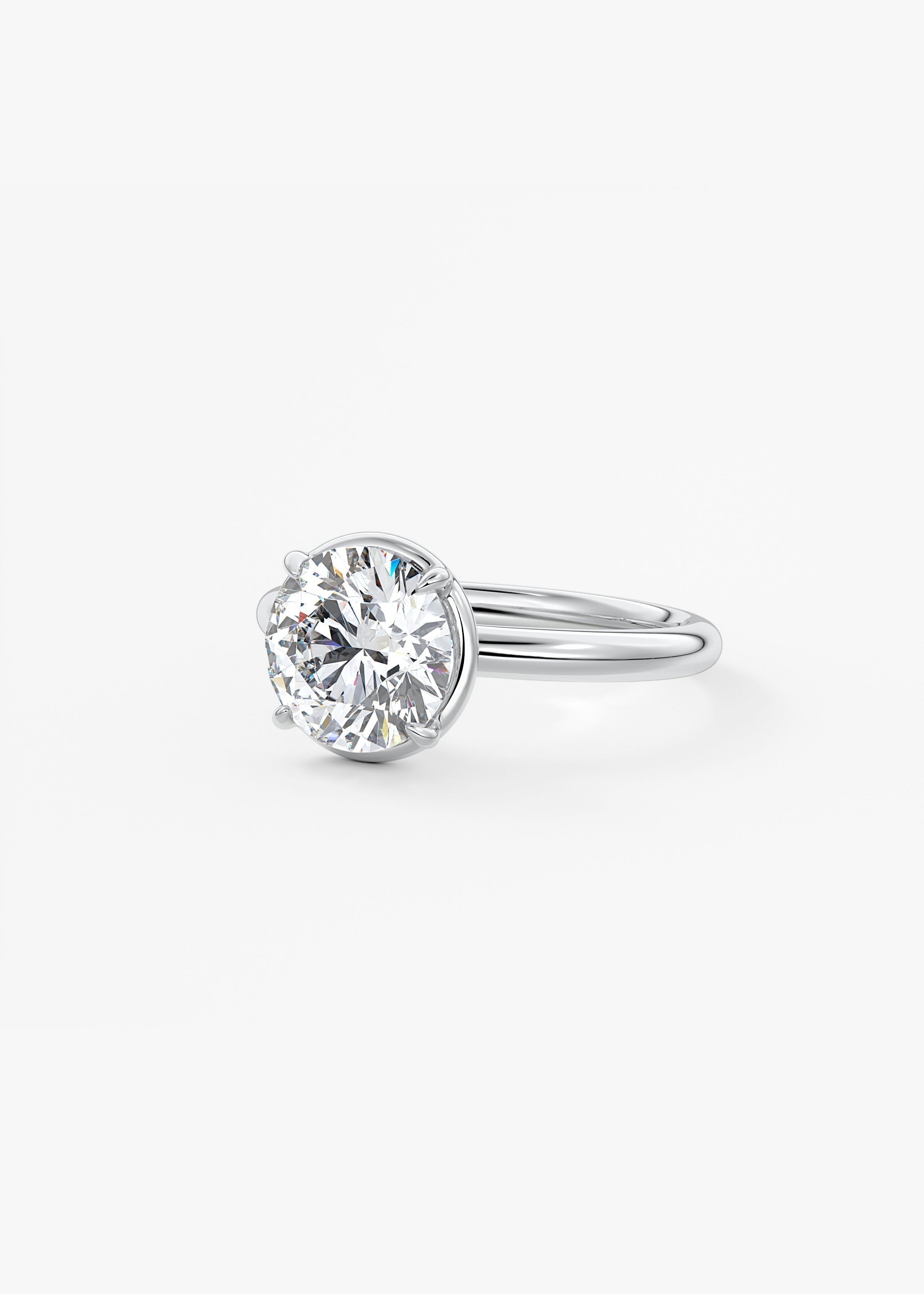 Round Bezel Lab Grown Diamond Engagement Ring