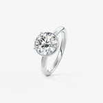 Round Bezel Lab Grown Diamond Engagement Ring