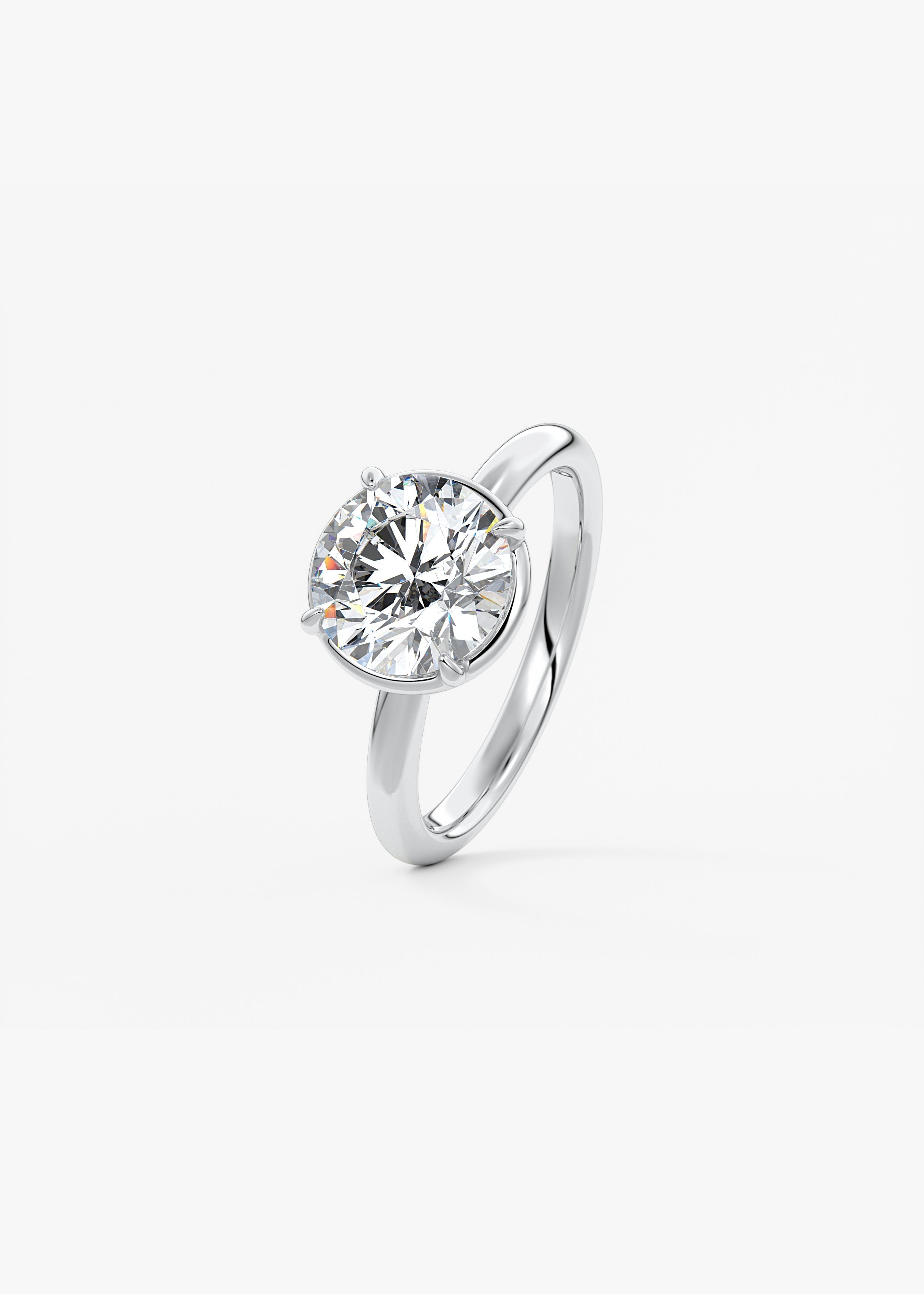 Round Bezel Lab Grown Diamond Engagement Ring