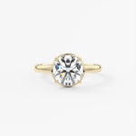 Round Bezel Lab Grown Diamond Engagement Ring
