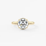 Round Bezel Lab Grown Diamond Engagement Ring