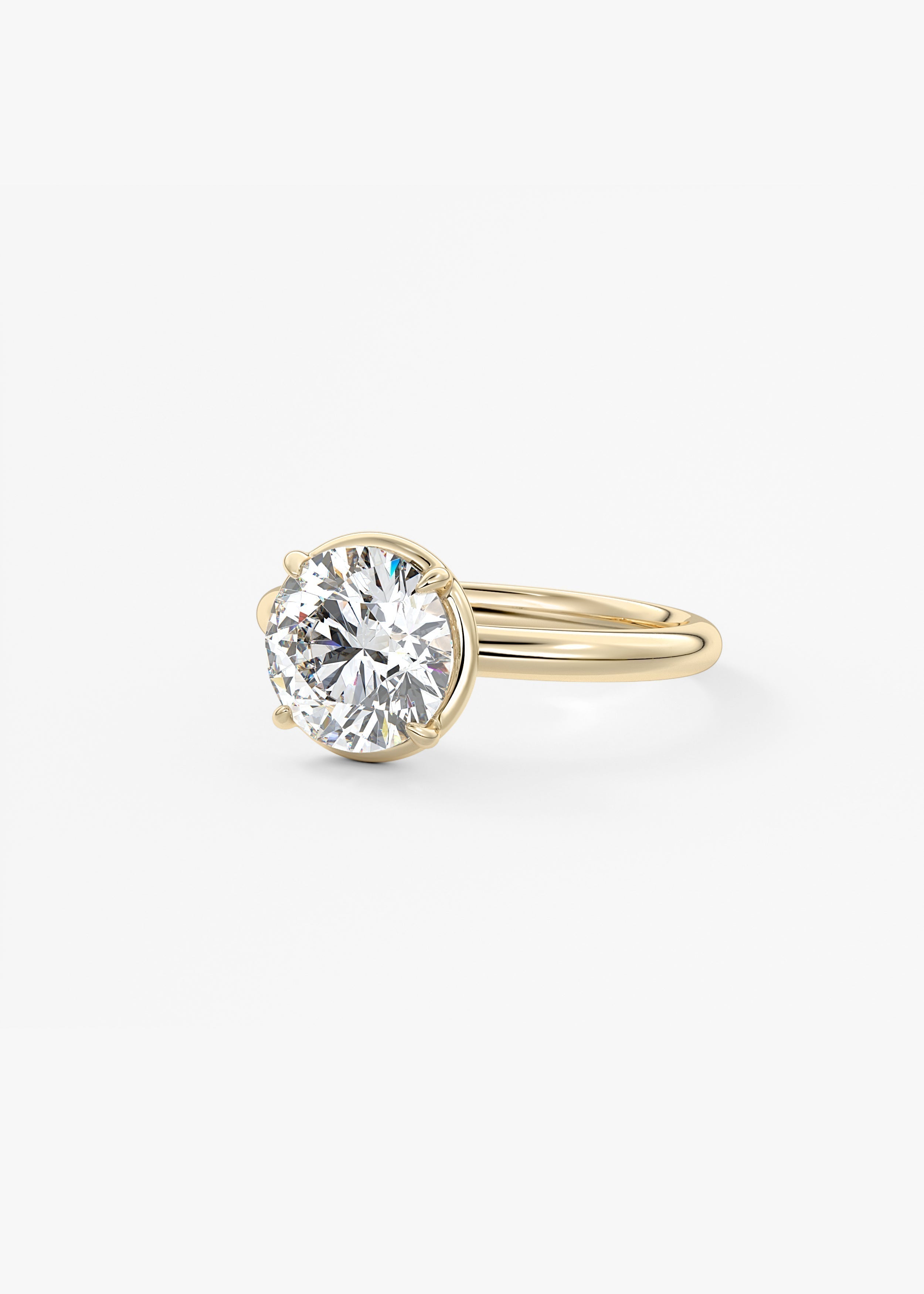 Round Bezel Lab Grown Diamond Engagement Ring