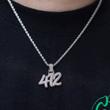 5 CT Round Moissanite Custom Pave Style Silver Pendant for Him 12