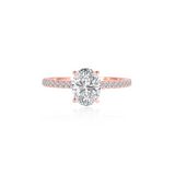 Stunning 1.0 CT Oval Moissanite Engagement Ring with Hidden Halo & Pave Design 1