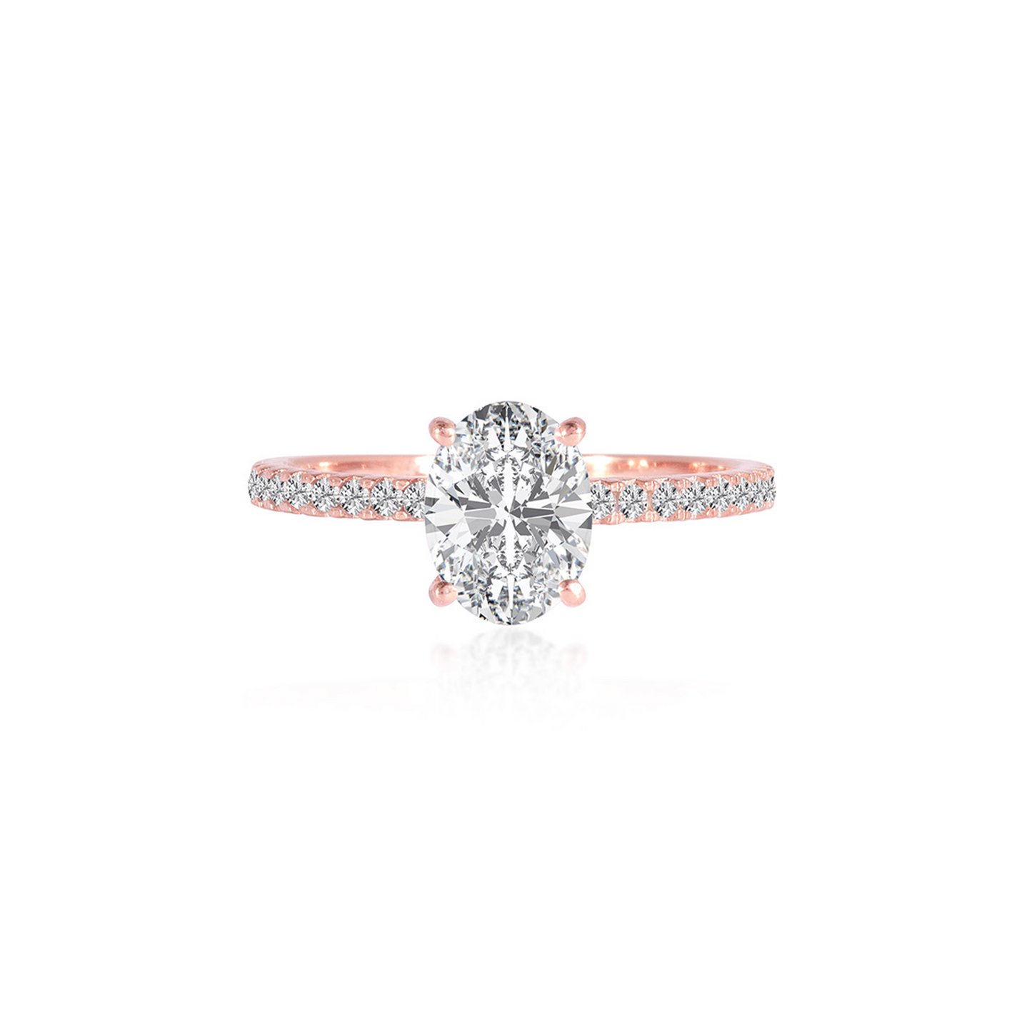 Stunning 1.0 CT Oval Moissanite Engagement Ring with Hidden Halo & Pave Design 1