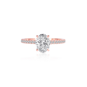 Stunning 1.0 CT Oval Moissanite Engagement Ring with Hidden Halo & Pave Design