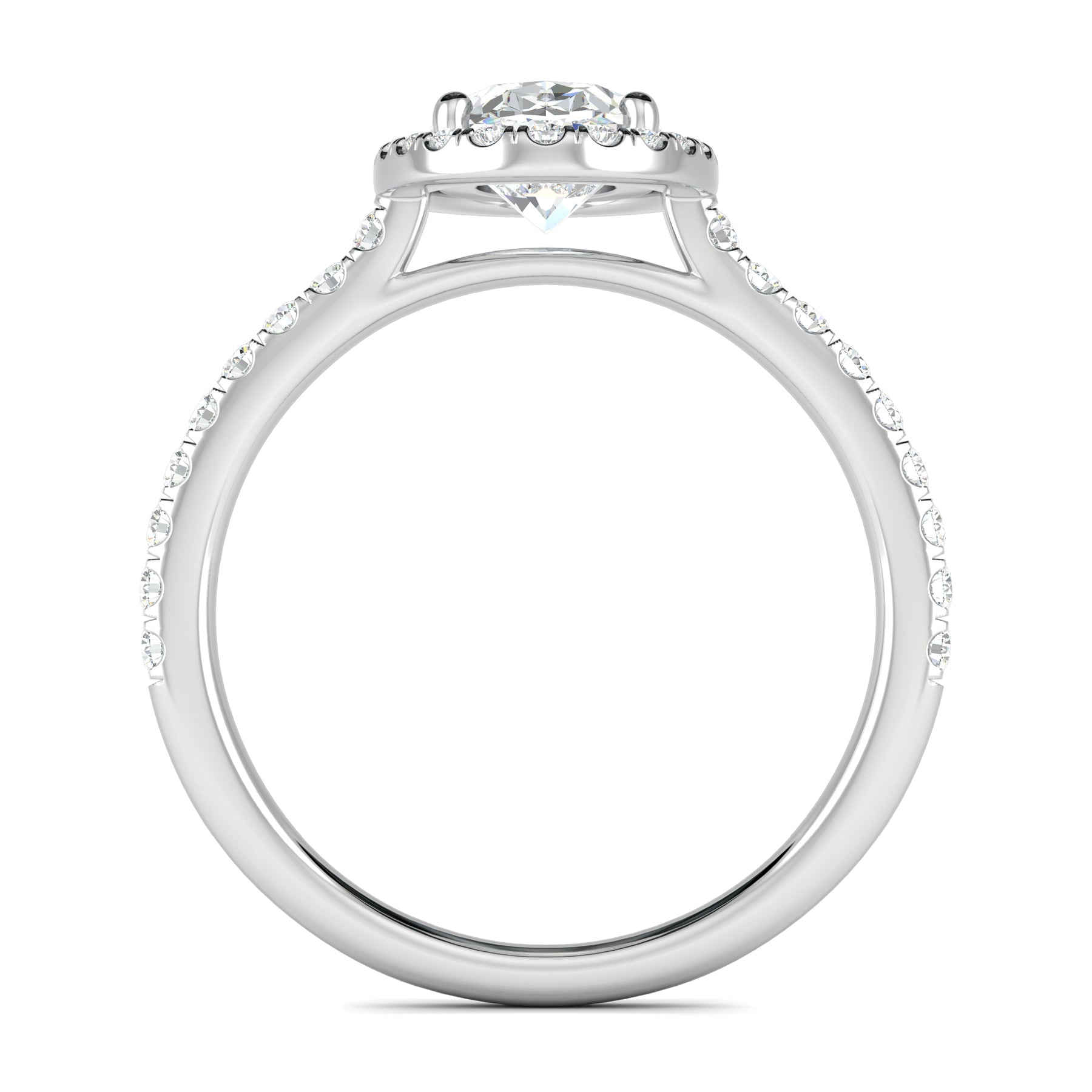 Stunning 0.5 CT Oval Moissanite Stones Engagement Ring In Halo & Pave Design 3