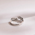Stunning 0.2 TCW Marquise Moissanite Stones Leaf Wedding Bands 7