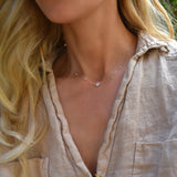 0.25 CT Round Moonstone Lab Made Diamond- June Birthstone Necklace 2