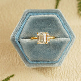 Stunning 1.0 - 2.0 CT Emerald Moissanite Engagement Ring With Cluster Design 2