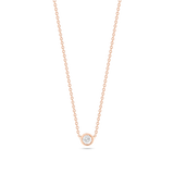 0.30 CT Round Moissanite Diamond Bezel Solitaire Pendant Necklace in Solid Gold 3