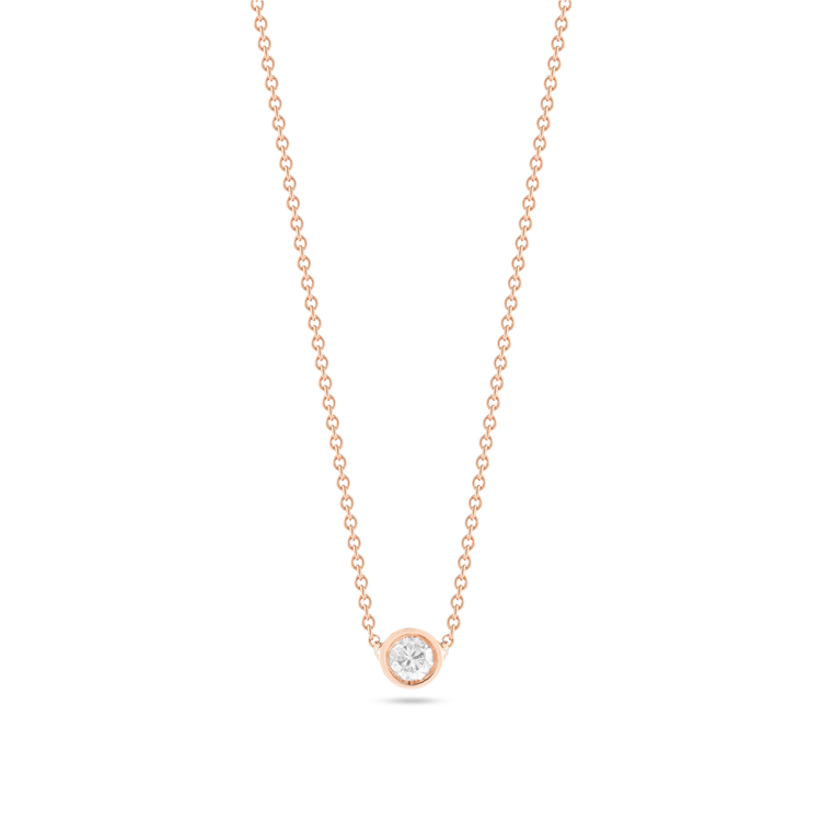 0.30 CT Round Moissanite Diamond Bezel Solitaire Pendant Necklace in Solid Gold 3