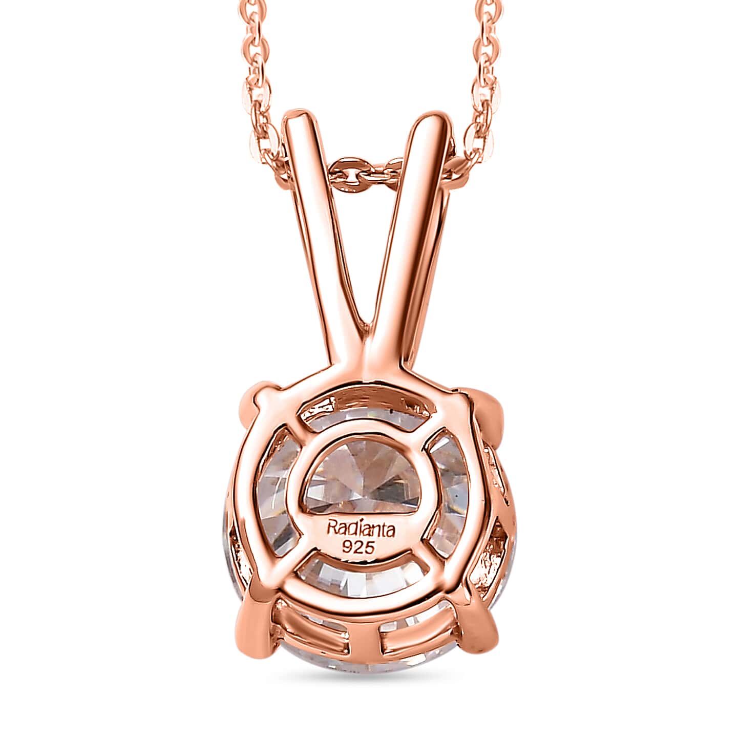 Round Cut Cubic Zirconia in 925 Sterling Silver Necklace 5