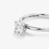 Stunning 0.7 CT Round Moissanite Solitaire Design Engagement Ring 5