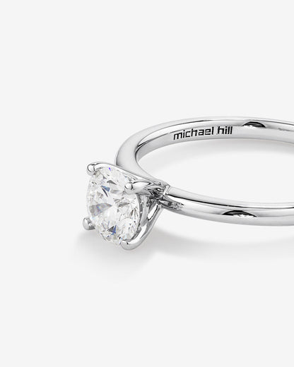 Stunning 0.7 CT Round Moissanite Solitaire Design Engagement Ring 5