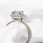 Stunning 1.0 CT Round Shape Moissanite Engagement Ring with Halo & Pave Design 7