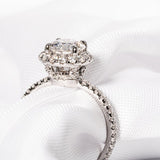 Stunning 1.0 CT Round Shape Moissanite Engagement Ring with Halo & Pave Design 7