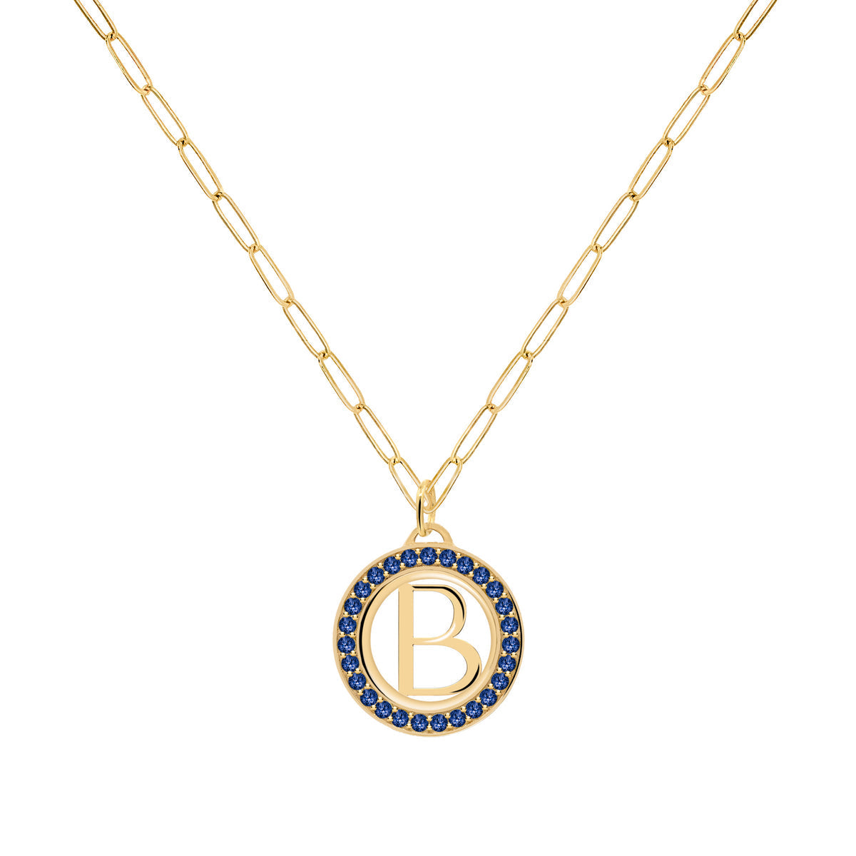 0.405 TCW Round Sapphire Lab Made Diamond - September Birthstone Necklace 6