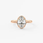 Oval Bezel Lab Grown Diamond Engagement Ring