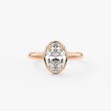 Oval Bezel Lab Grown Diamond Engagement Ring