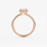 Oval Bezel Lab Grown Diamond Engagement Ring