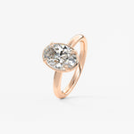 Oval Bezel Lab Grown Diamond Engagement Ring