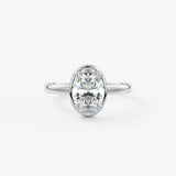 Oval Bezel Lab Grown Diamond Engagement Ring