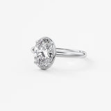 Oval Bezel Lab Grown Diamond Engagement Ring