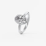 Oval Bezel Lab Grown Diamond Engagement Ring