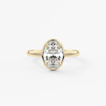 Oval Bezel Lab Grown Diamond Engagement Ring