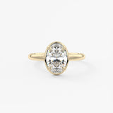 Oval Bezel Lab Grown Diamond Engagement Ring