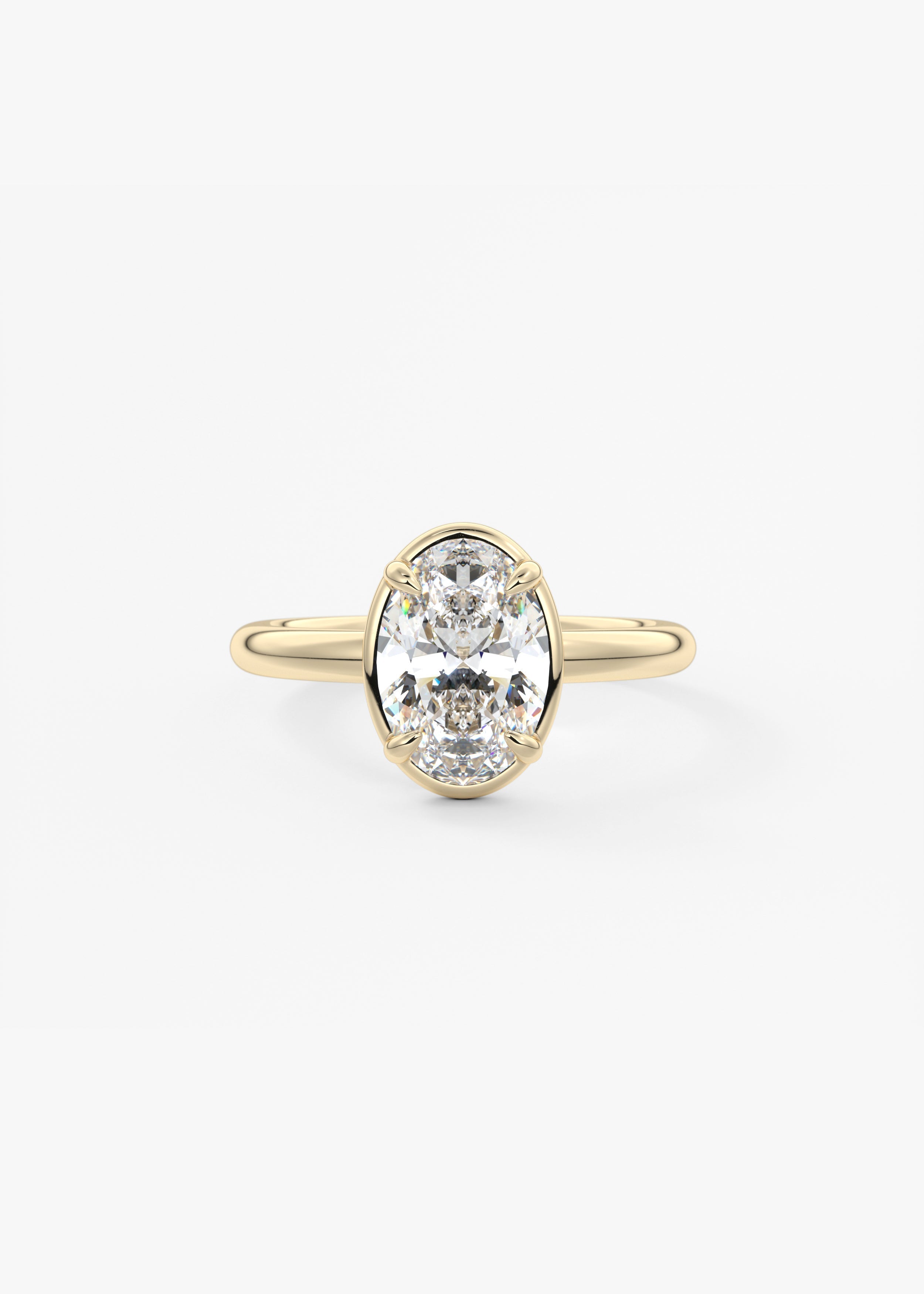 Oval Bezel Lab Grown Diamond Engagement Ring