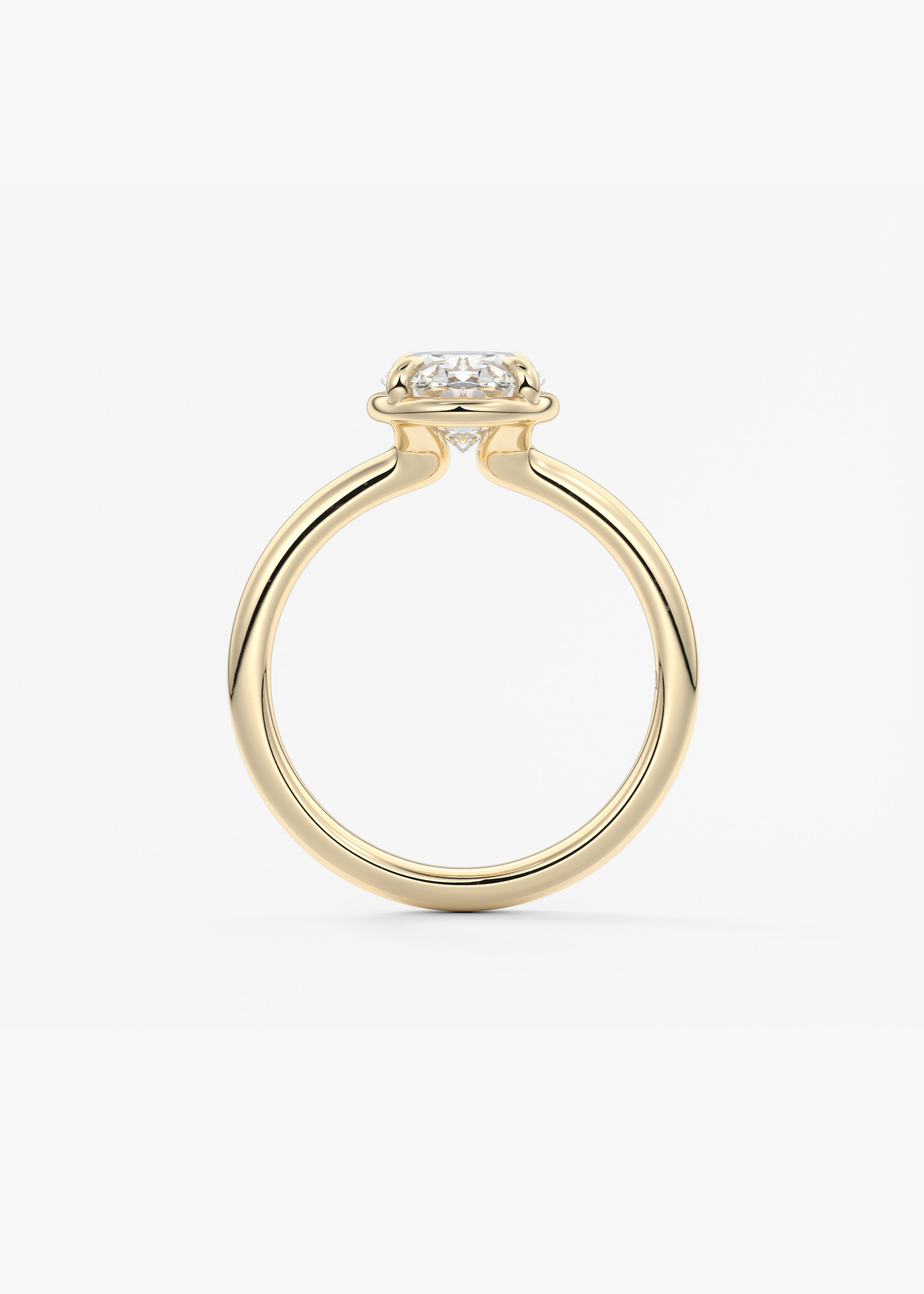 Oval Bezel Lab Grown Diamond Engagement Ring