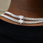 40 CT Round Moissanite Diamond Cuban Silver Necklace For Him 5