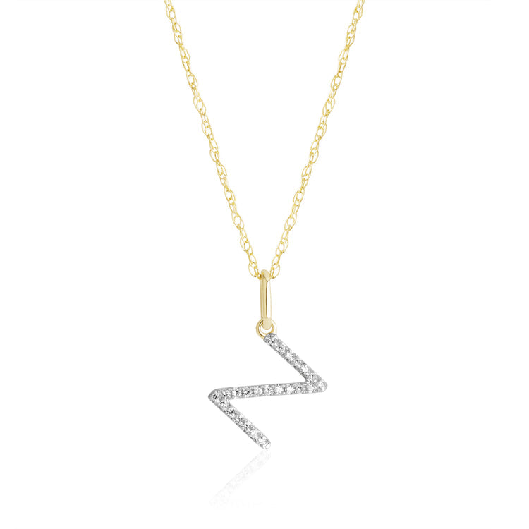 0.30 TCW Round Moissanite Diamond Customized Letter Pendant Necklace in Solid Gold 1
