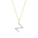 0.30 TCW Round Moissanite Diamond Customized Letter Pendant Necklace in Solid Gold 24