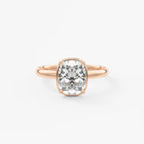 Elongated Cushion Bezel Lab Grown Diamond Engagement Ring