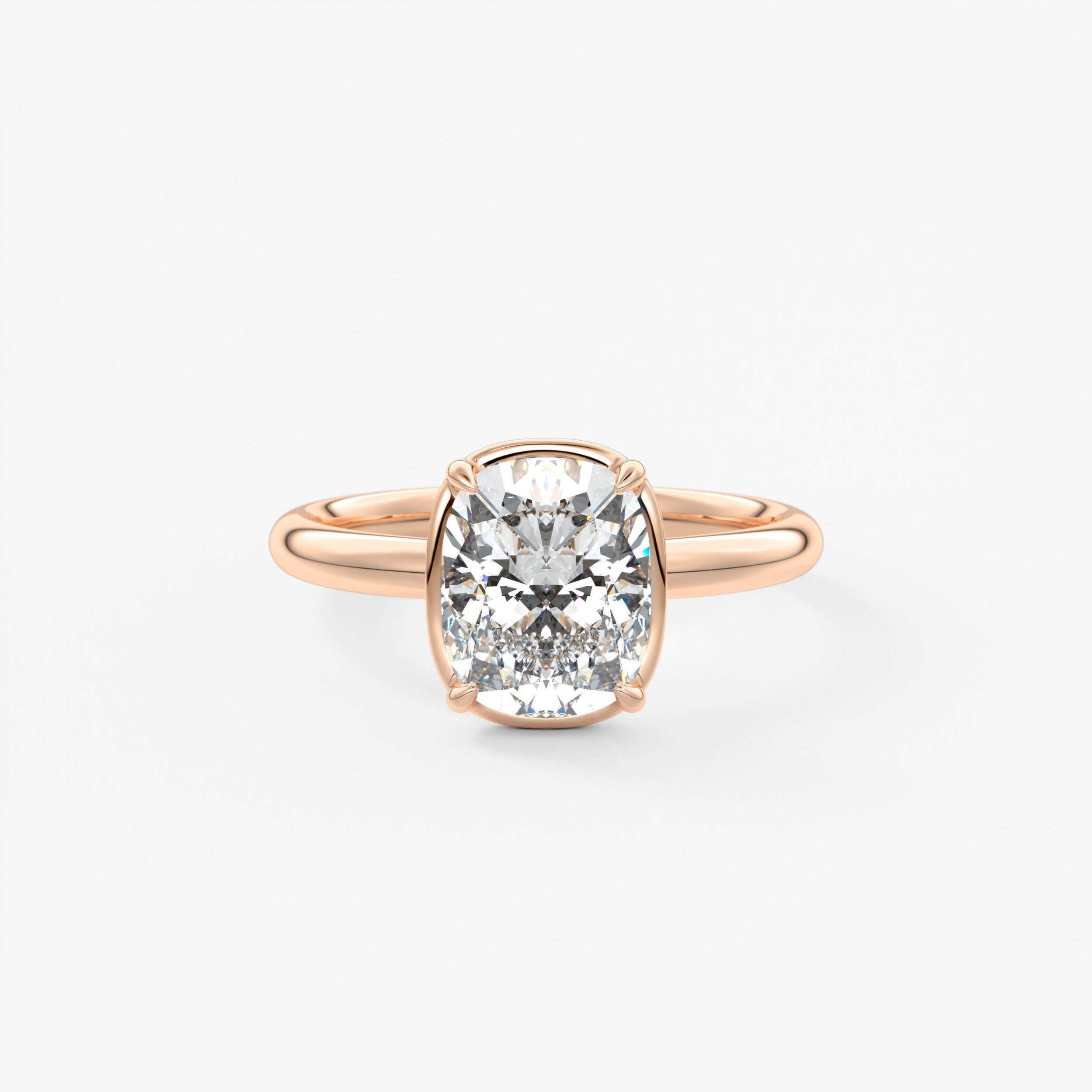 Elongated Cushion Bezel Lab Grown Diamond Engagement Ring