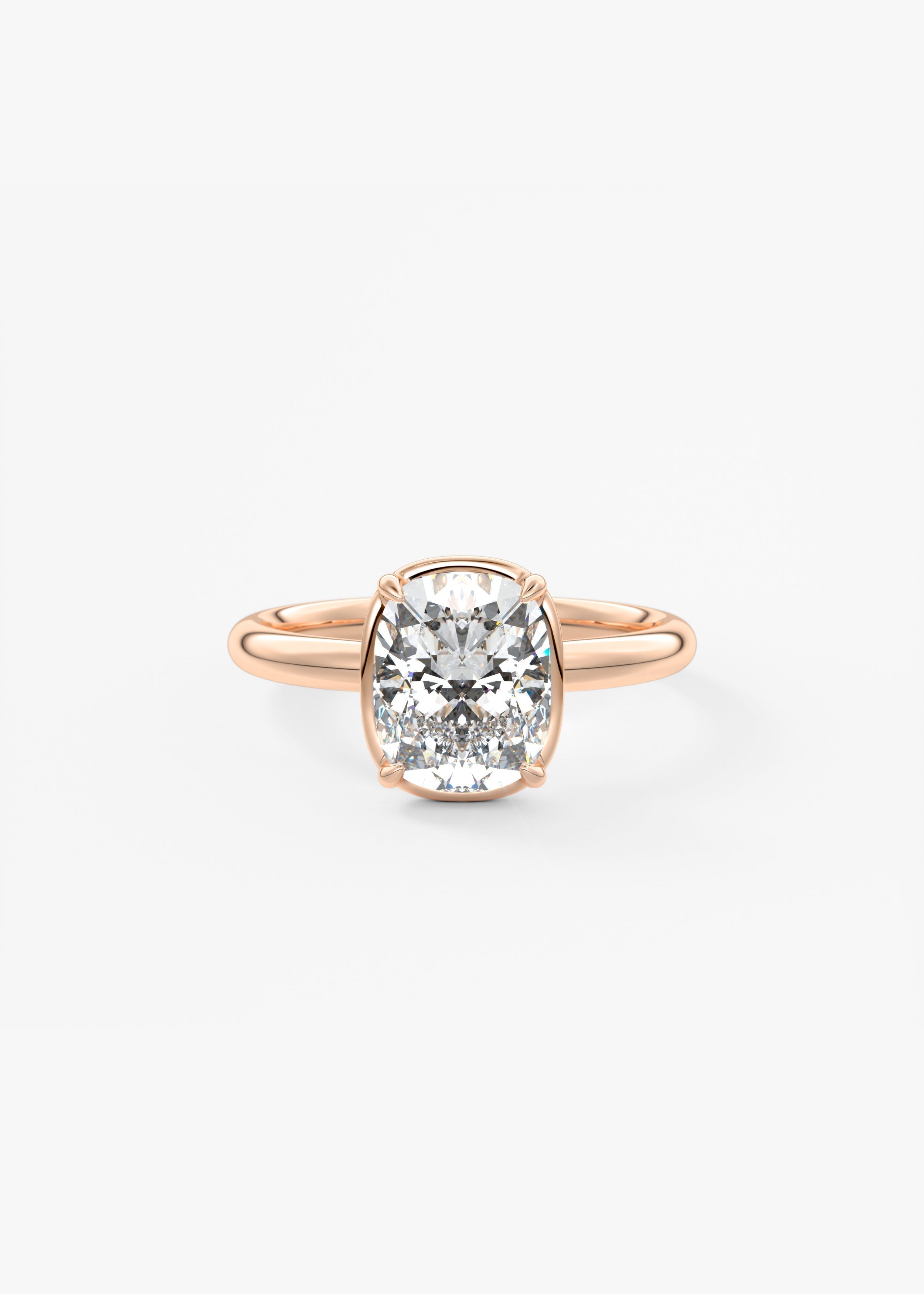 Elongated Cushion Bezel Lab Grown Diamond Engagement Ring