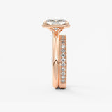 Elongated Cushion Bezel Lab Grown Diamond Engagement Ring