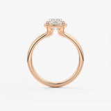 Elongated Cushion Bezel Lab Grown Diamond Engagement Ring