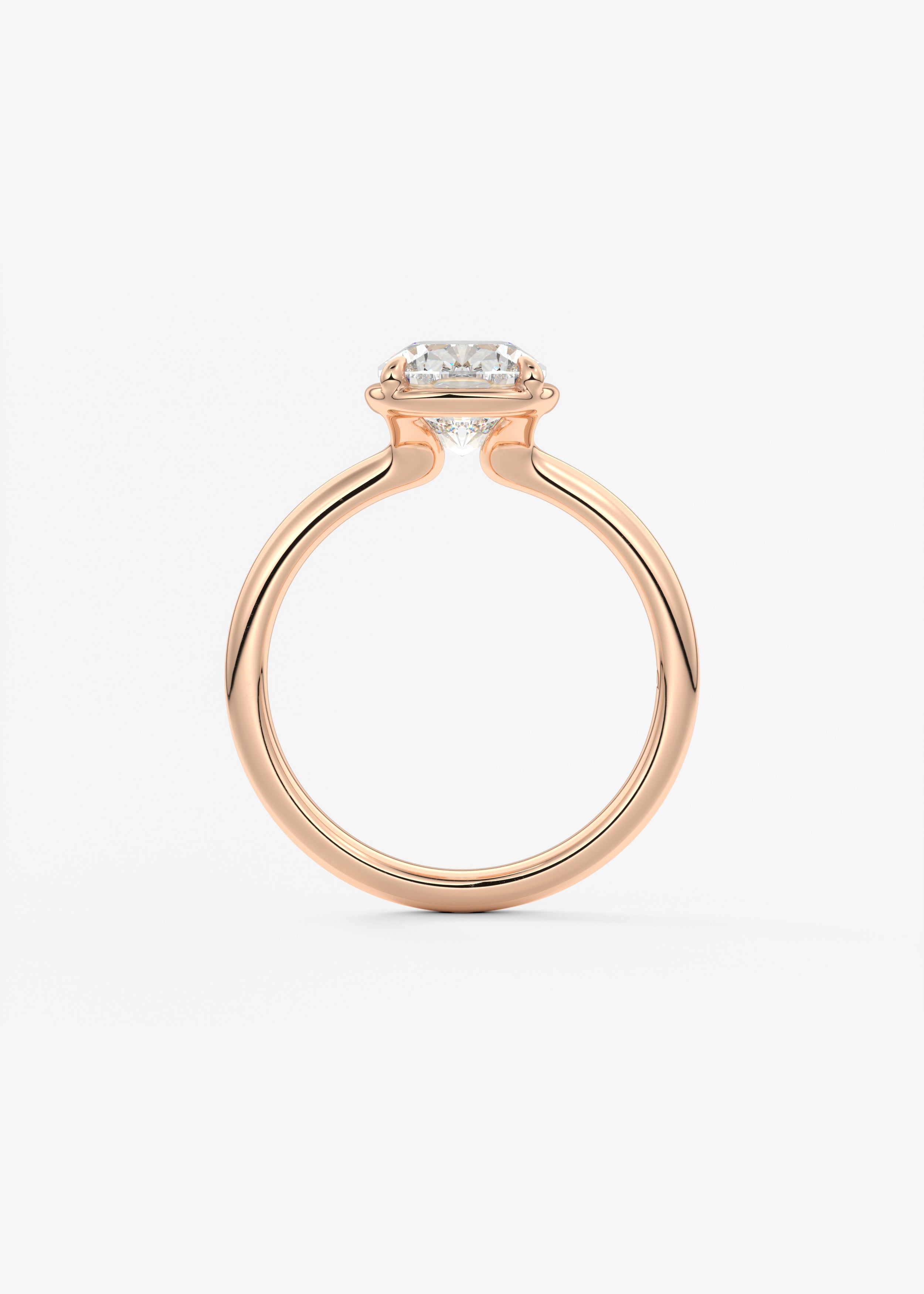 Elongated Cushion Bezel Lab Grown Diamond Engagement Ring